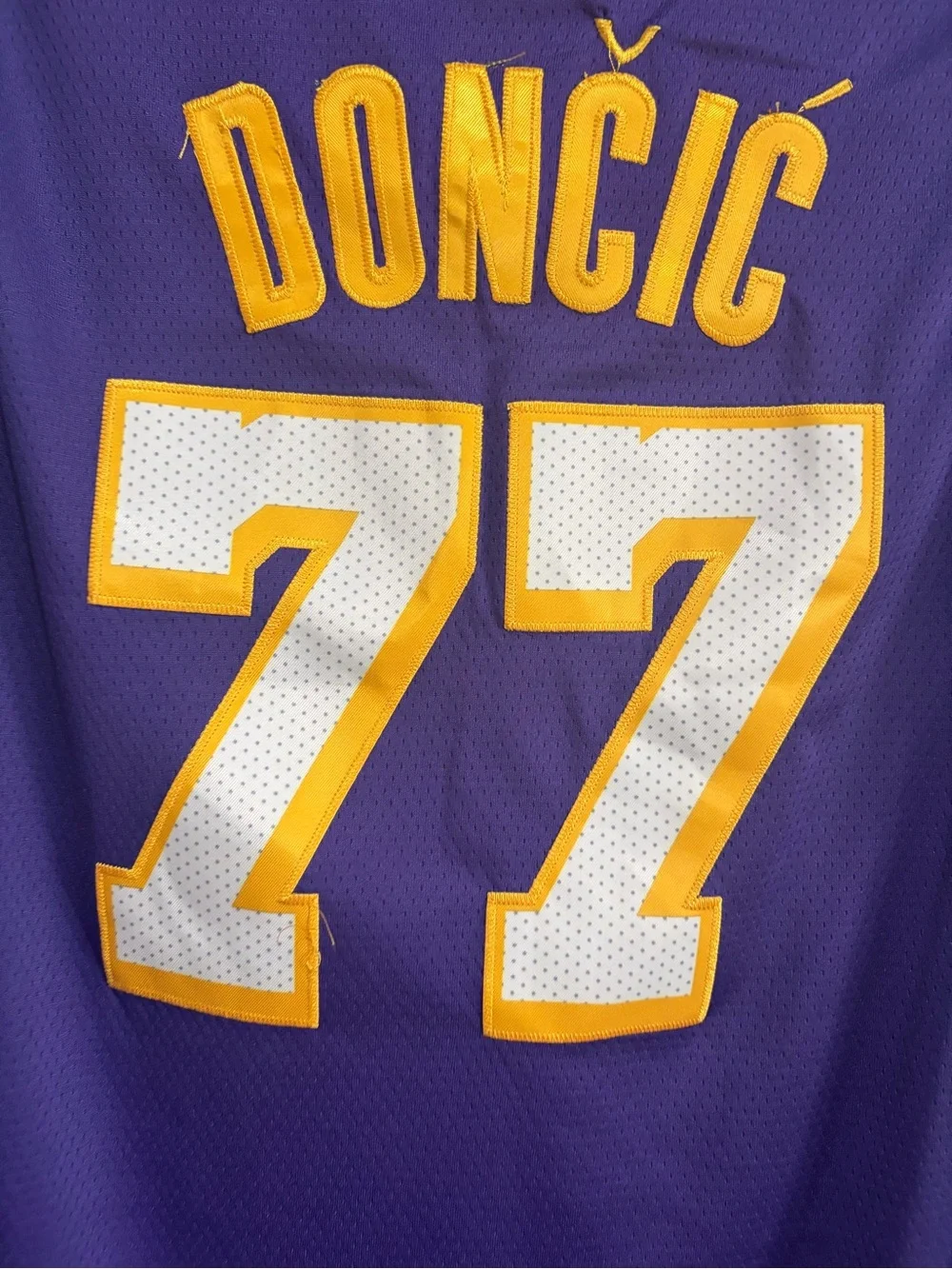 Luka Dončić Los Angeles Lakers Yellow, and Purple Jerseys. Size 52/XL